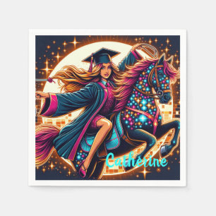 Serviette En Papier Graduation Girl Sur Fancy Horse Custom