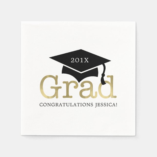 Serviette En Papier Graduation moderne (Devant)