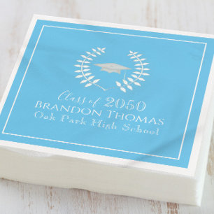 Serviette En Papier Graduation Moderne Elégant Carolina Bleu Personnal