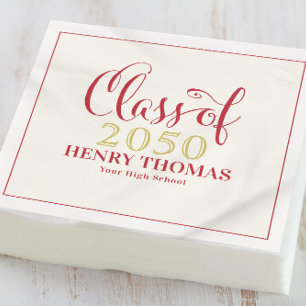 Serviette En Papier Graduation Moderne Minimaliste Classe De Script Ro