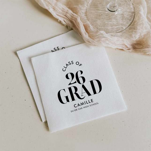 Serviette En Papier Graduation Napkins Class of 2026 (Class of 26 Graduation Napkin)