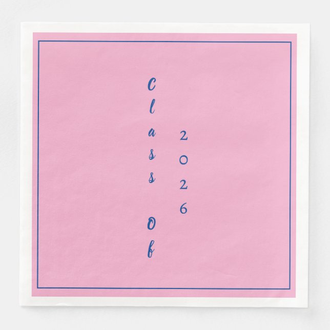 Serviette En Papier Graduation Party Graduate Class Of 2026 Pink (Devant)