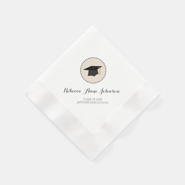 Serviette En Papier Graduation personnalisable du panneau Mortboard (Coin)