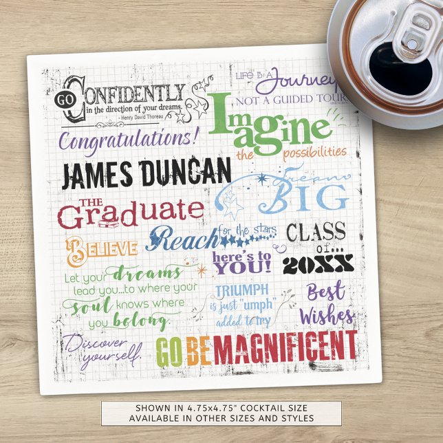 Serviette En Papier Graduation personnalisée Word Art (Créateur téléchargé)