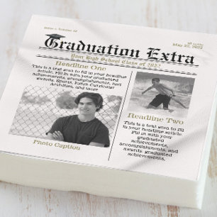 Serviette En Papier Graduation Photo Moderne Cool Fun Facts Journal