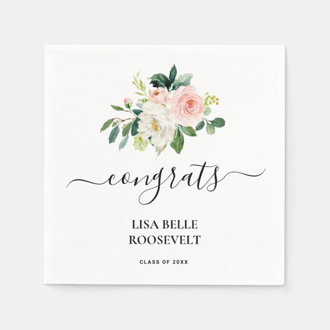 Serviette En Papier Graduation Rose Blush Girl (Devant)