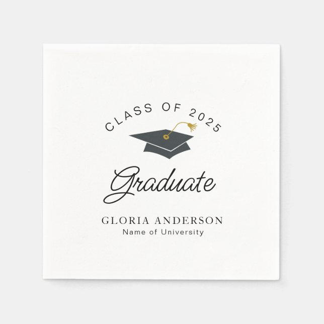 Serviette En Papier graduation simple en noir et blanc (Devant)