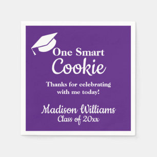 Serviette En Papier Graduation Un Smart Cookie Party Papier pourpre