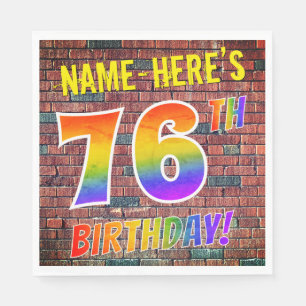 Serviette En Papier Graffiti arc-en-ciel Look 76E ANNIVERSAIRE! + Nom