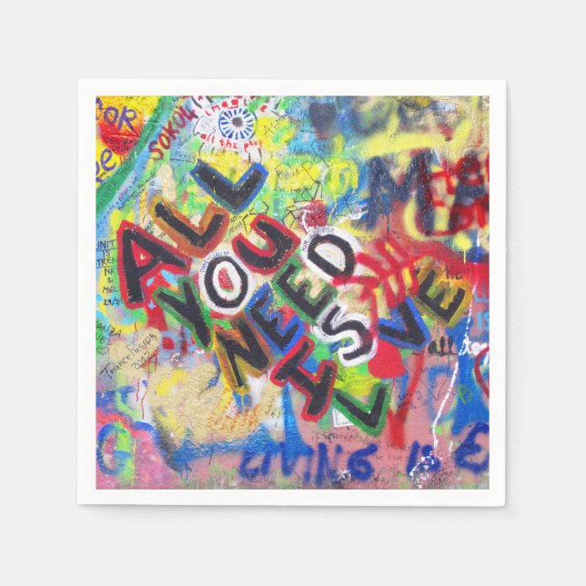 Serviette En Papier Graffiti Love Napkins (Devant)