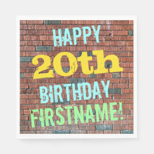 Serviette En Papier Graffiti muraux de briques inspiré 20e anniversair
