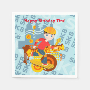 Serviette En Papier Graffiti skboard enfant fête d'anniversaire