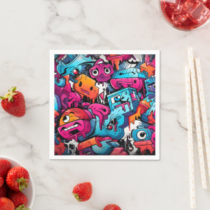 Serviette En Papier Graffiti Street Art Splash