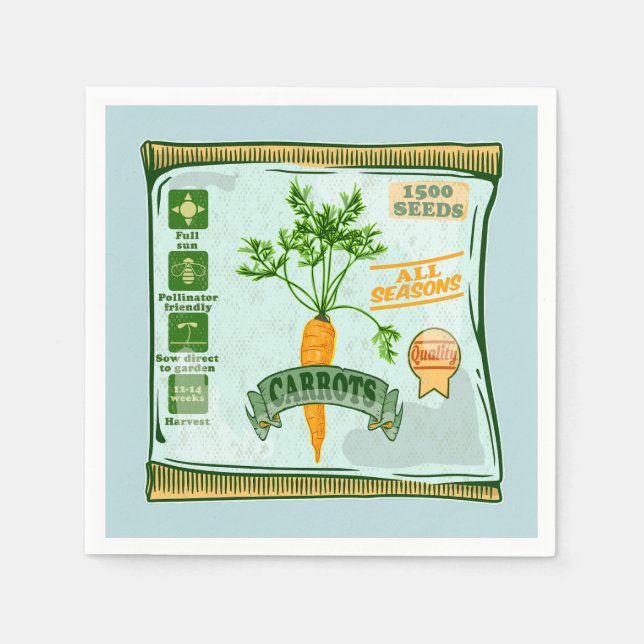 Serviette En Papier Graines de carottes cultivant des légumes (Devant)