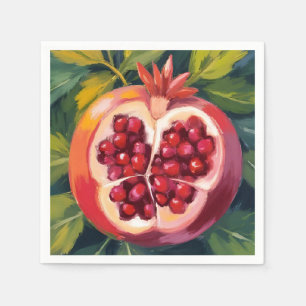 Serviette En Papier Graines de Grenade Peinture de Fruit