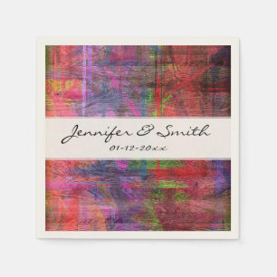 Serviette En Papier Grains en bois coloré Art Abstrait moderne #2