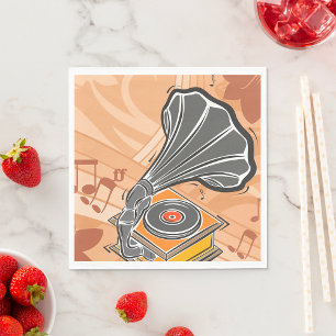 Serviette En Papier Gramophone