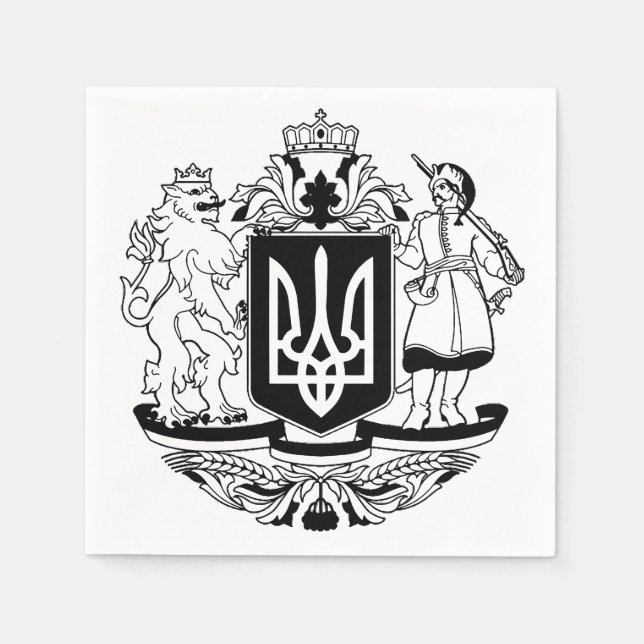 Serviette En Papier Grand blason de l'Ukraine (Devant)