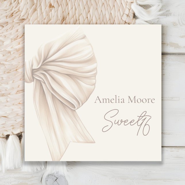 Serviette En Papier Grand Bow Boho Beige Sweet 16 (Créateur téléchargé)