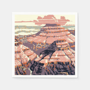 Serviette En Papier Grand Canyon Western Graphic Art American