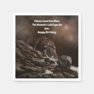 Serviette En Papier **"Grand Coeur, Petit Amour : L'affection d'un hip