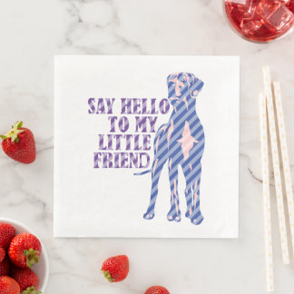 Serviette En Papier Grand Danois drôle bonjour