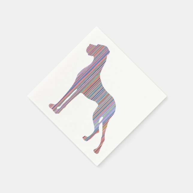 Serviette En Papier Grand Danois en Couleurs Pastel (Coin)