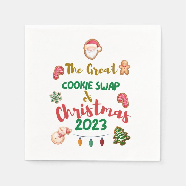 Serviette En Papier Grand échange de cookies de Noël 2023 - Napkins (Devant)