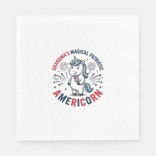 Serviette En Papier Grand-mère design de chemise de licorne americorn