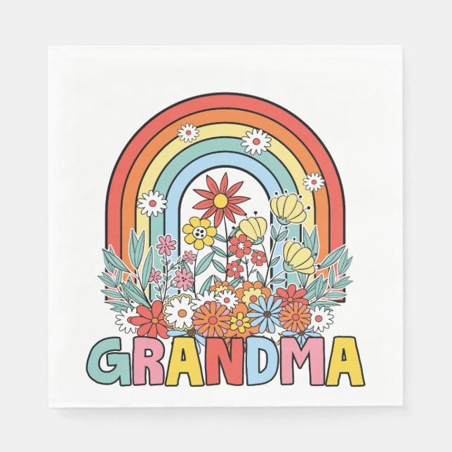 Serviette En Papier Grand-mère florale (Devant)