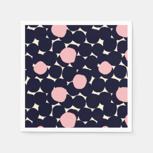 Serviette En Papier Grand motif de point bleu et rose