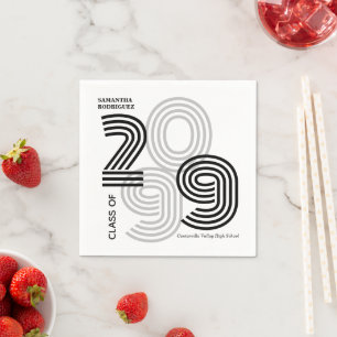 Serviette En Papier Grand nombre de Black Retro Classe de