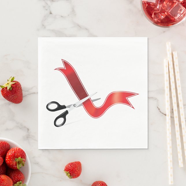 Serviette En Papier Grand Ouverture Célébration Ciseaux Couper le ruba (Créateur téléchargé)