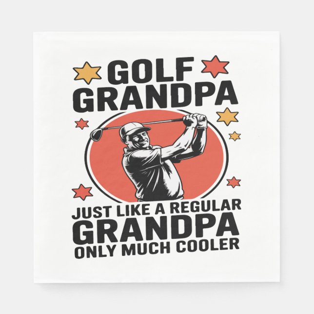 Serviette En Papier Grand-père de golf comme un grand-père régulier (Devant)