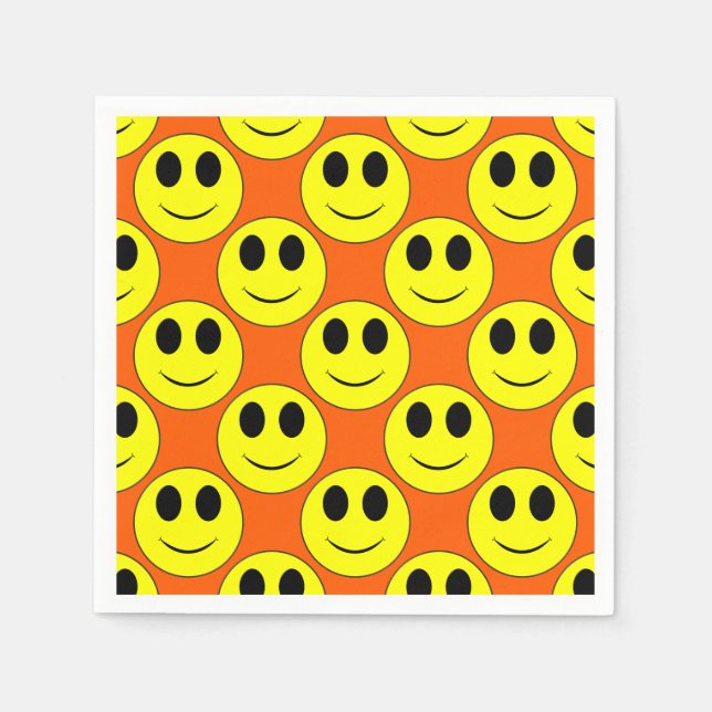 Serviette En Papier Grand Visage Jaune (Devant)