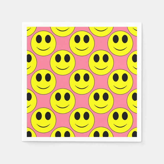 Serviette En Papier Grand Visage Jaune (Devant)