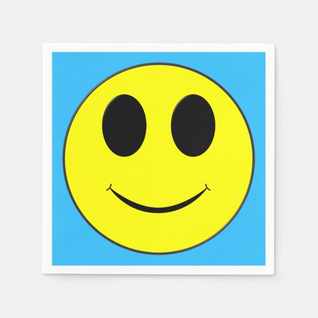 Serviette En Papier Grand Visage Jaune (Devant)