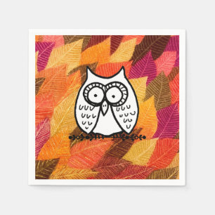Serviette En Papier Grand yeux drôle dessin de chouette de dessin anim