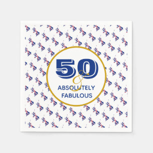 Serviette En Papier GRANDE-BRETAGNE UK 50 Fabuleux Anniversaire Papier