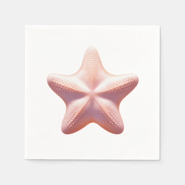 Serviette En Papier Grande étoile de mer rose (Devant)