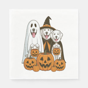 Serviette En Papier Grande Pyrenees Chien Fantôme Sorcière Halloween C