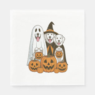 Serviette En Papier Grande Pyrenees Chien Fantôme Sorcière Halloween C