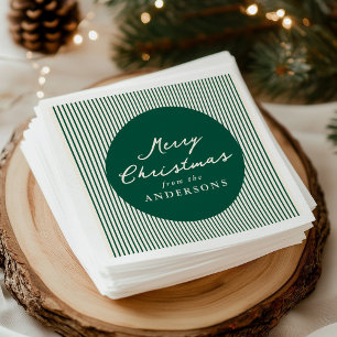 Serviette En Papier Grandes vertes modernes Joyeux Noël