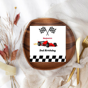 Serviette En Papier Grandir DEUX Fast Race Car Boy 2e anniversaire