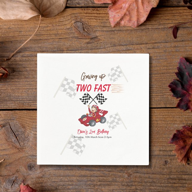 Serviette En Papier Grandir deux voiture de course rouge rapide (Créateur téléchargé)