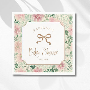 Serviette En Papier Grandmillenial Blush Sage Anémone Or Bébé Shower