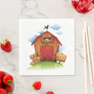 Serviette En Papier Grange de ferme de campagne avec girouette