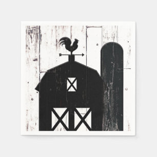 Serviette En Papier Grange Rustique Maison de Mariage Bois Blanc Grang