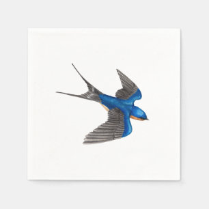 Serviette En Papier Grange volante Swallow Bird Art