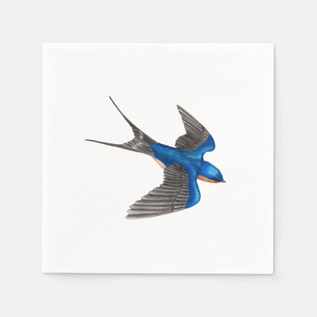Serviette En Papier Grange volante Swallow Bird Art (Devant)